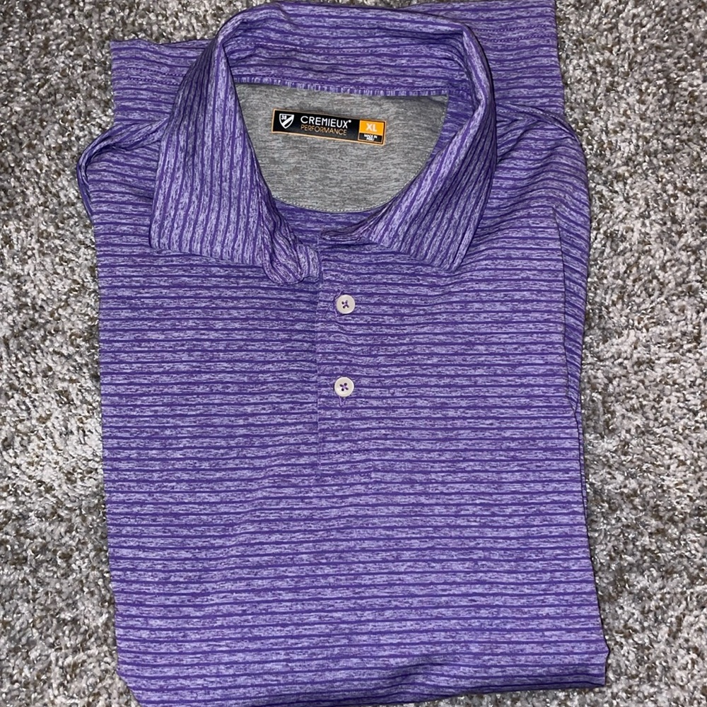 Men’s purple stripped collar shirt XL